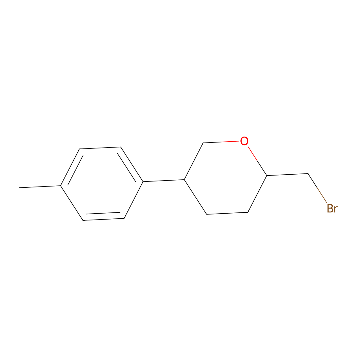 (2S,5R)-2-(Bromomethyl)-5-(4-methylphenyl)oxane molecular structure, CAS 2059908-17-5