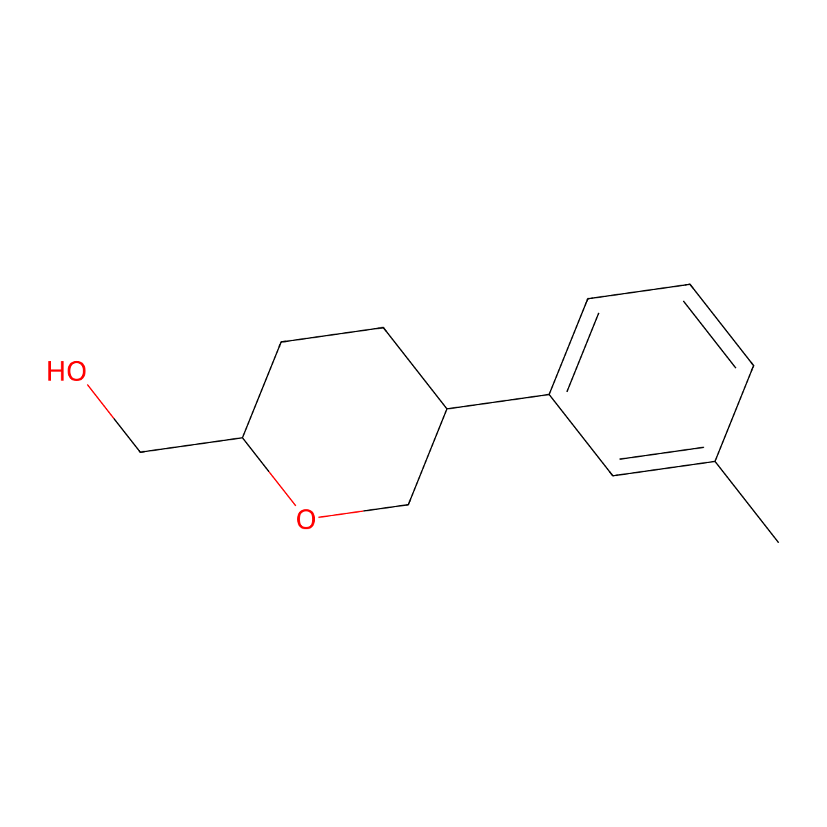 [(2S,5R)-5-(3-Methylphenyl)oxan-2-yl]methanol molecular structure, CAS 2059908-23-3