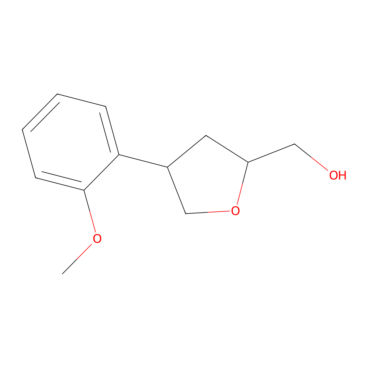 [(2R,4R)-4-(2-Methoxyphenyl)oxolan-2-yl]methanol molecular structure, CAS 2059908-28-8
