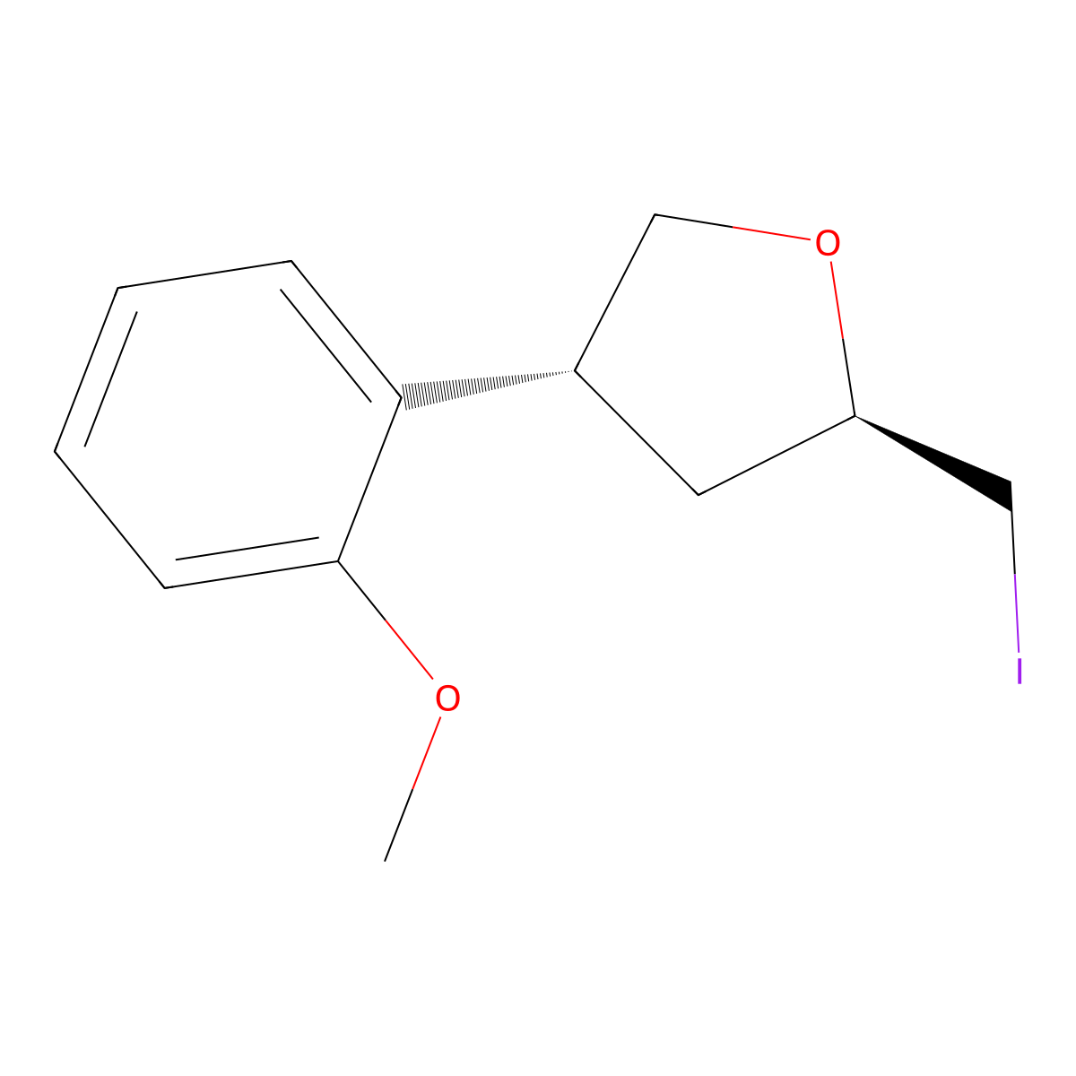 (2R,4R)-2-(Iodomethyl)-4-(2-methoxyphenyl)oxolane molecular structure, CAS 2059908-44-8