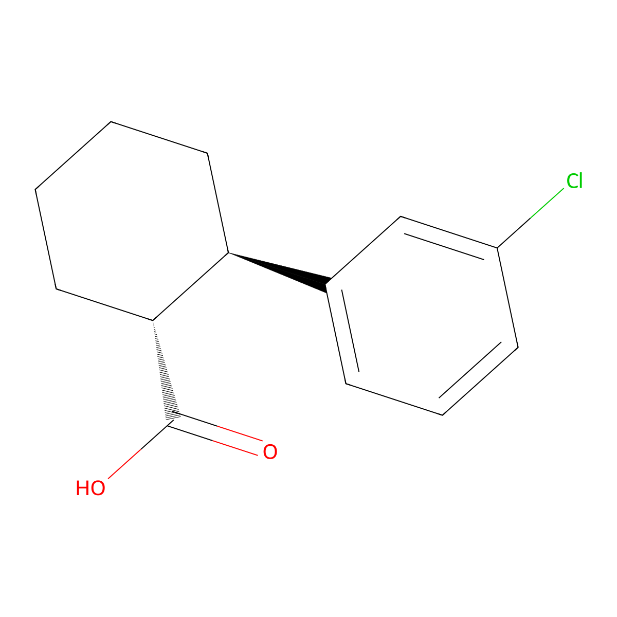 rac-(1R,2R)-2-(3-chlorophenyl)cyclohexane-1-carboxylic acid molecular structure, CAS 2059908-45-9