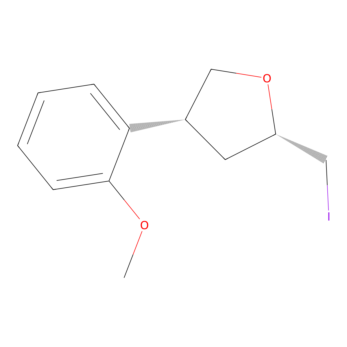 (2S,4R)-2-(Iodomethyl)-4-(2-methoxyphenyl)oxolane molecular structure, CAS 2059908-48-2