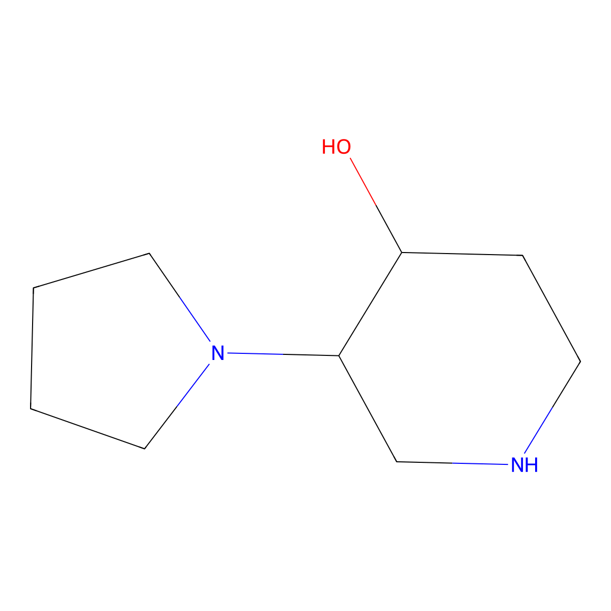 (3S,4S)-3-(Pyrrolidin-1-yl)piperidin-4-ol molecular structure, CAS 2059908-52-8
