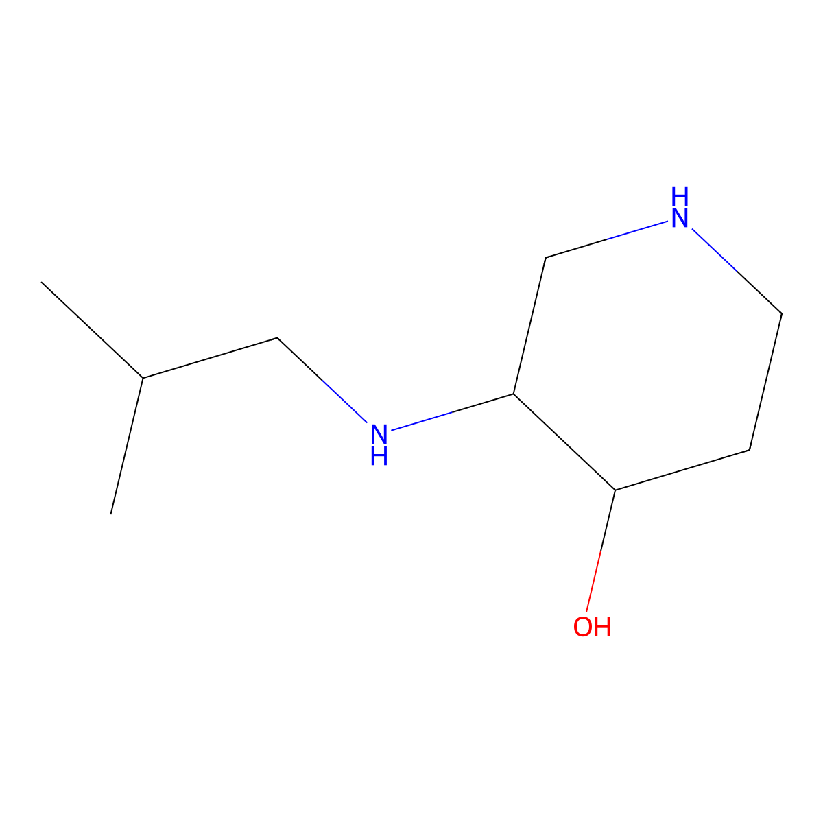 (3S,4S)-3-[(2-Methylpropyl)amino]piperidin-4-ol molecular structure, CAS 2059908-55-1