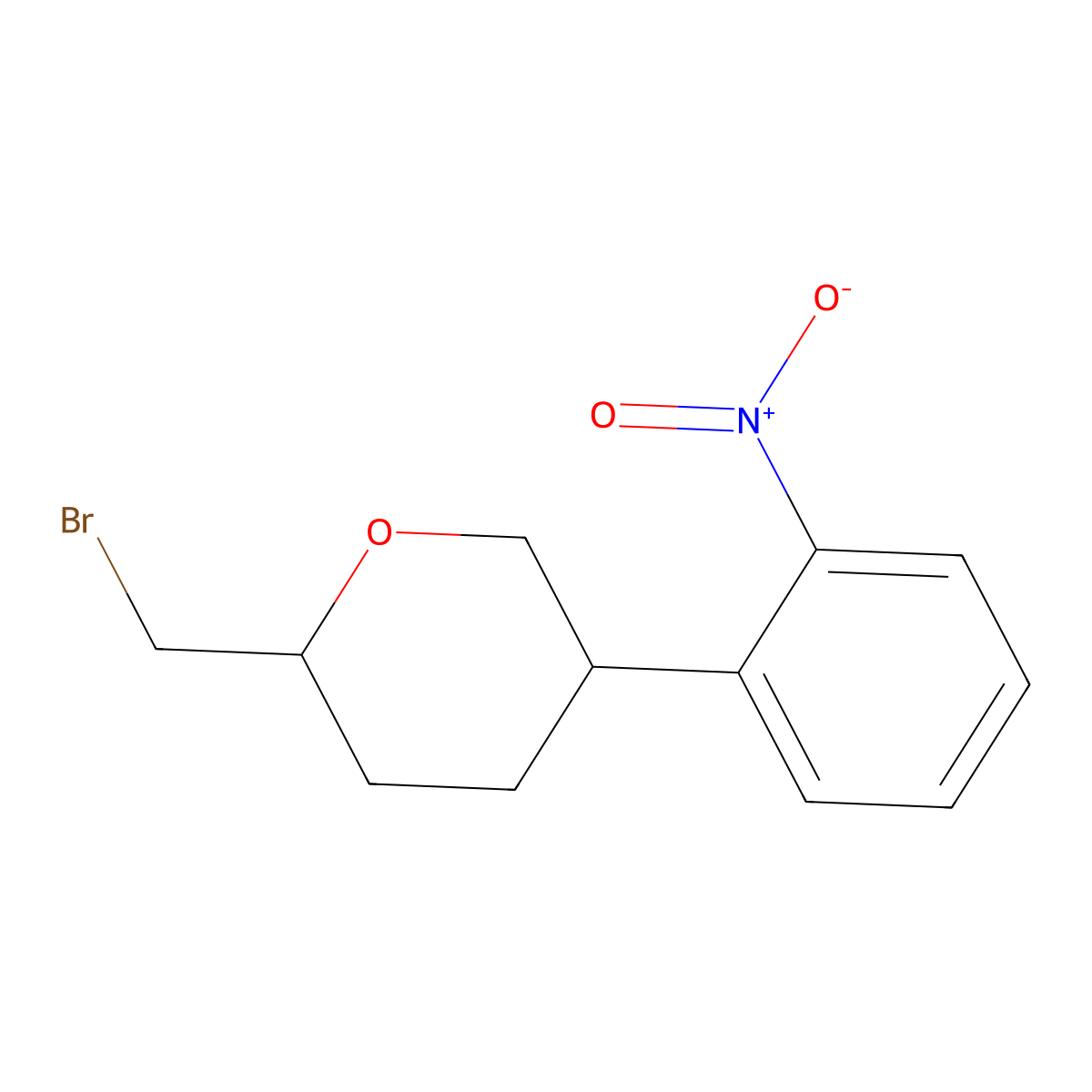 (2S,5R)-2-(Bromomethyl)-5-(2-nitrophenyl)oxane molecular structure, CAS 2059908-68-6