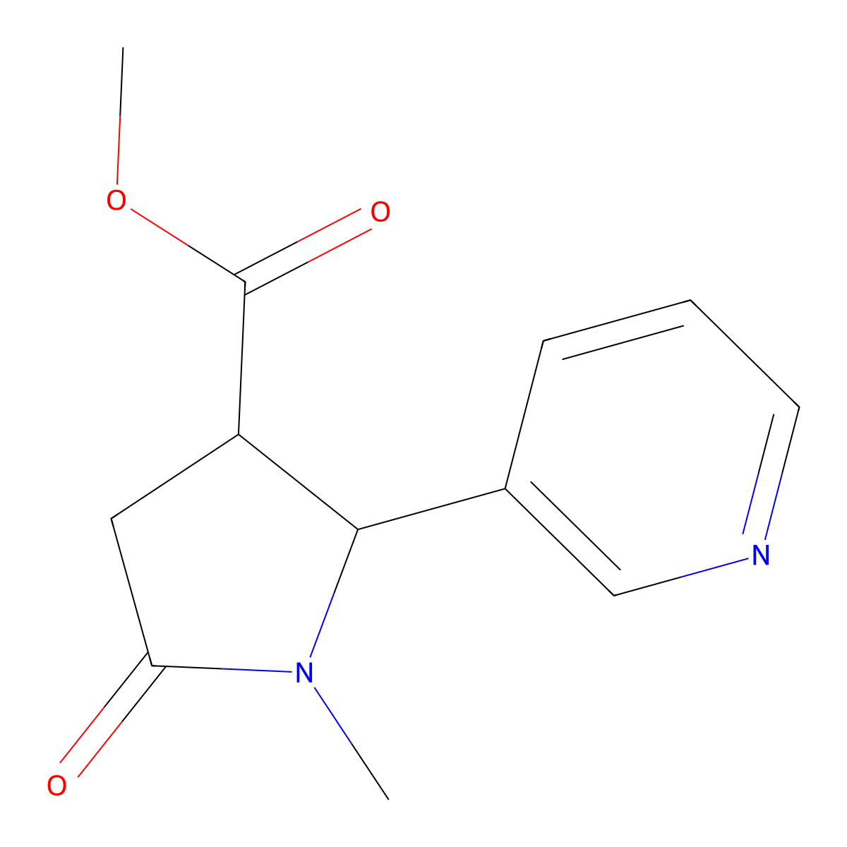 rac-methyl (2R,3R)-1-methyl-5-oxo-2-(pyridin-3-yl)pyrrolidine-3-carboxylate, trans molecular structure, CAS 2059908-74-4