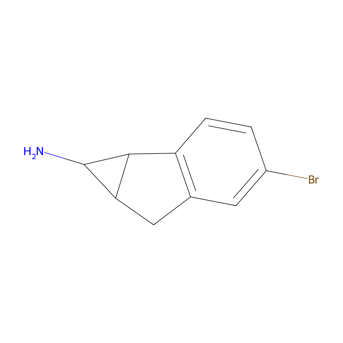rac-(1R,1aS,6aS)-4-bromo-1H,1aH,6H,6aH-cyclopropa[a]inden-1-amine molecular structure, CAS 2059908-78-8