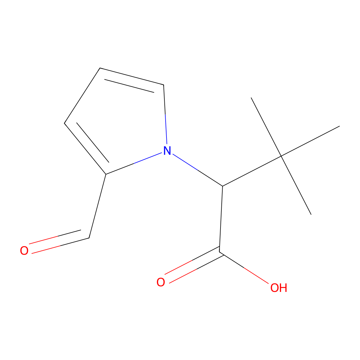 (2R)-2-(2-Formyl-1H-pyrrol-1-yl)-3,3-dimethylbutanoic acid molecular structure, CAS 2059908-84-6