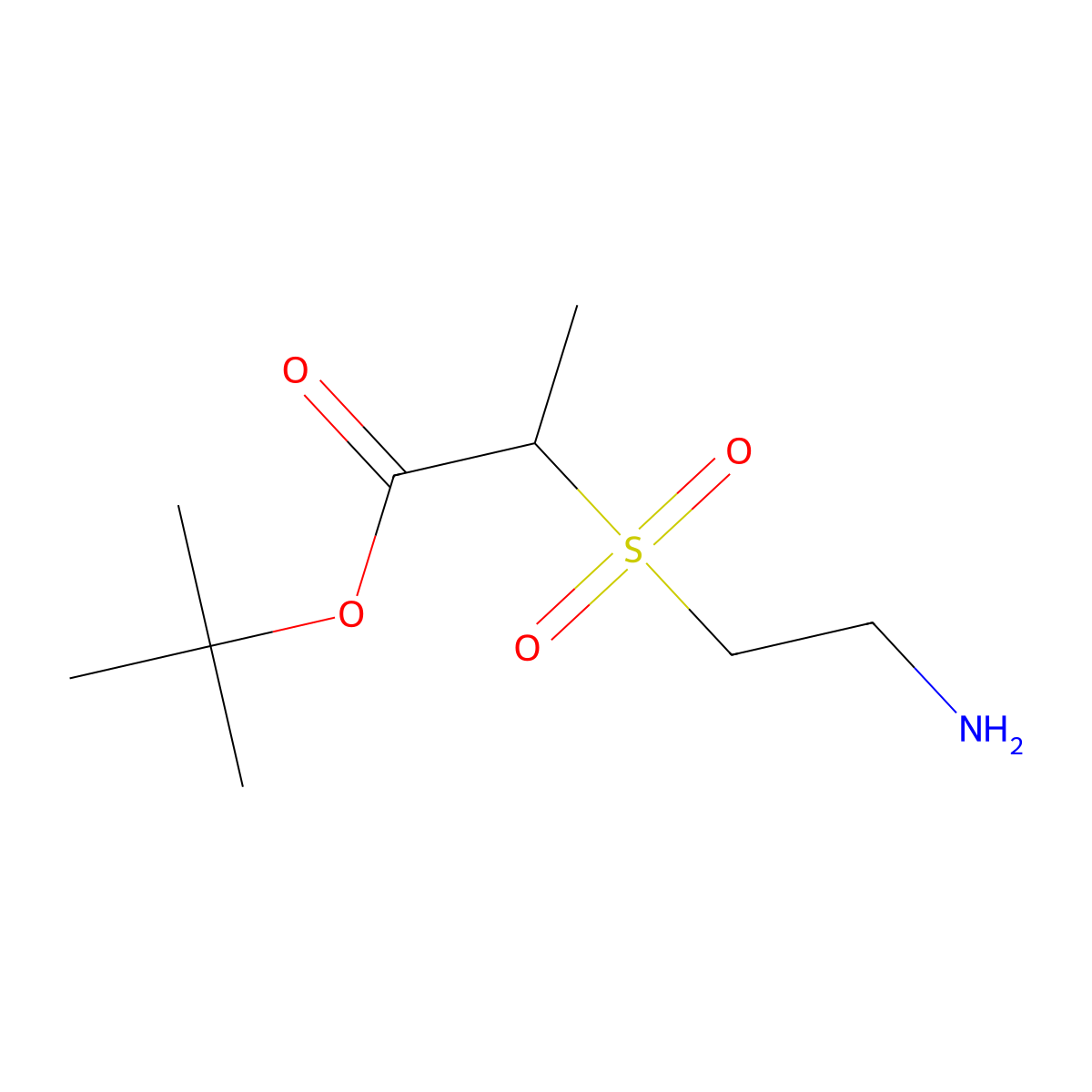 tert-Butyl (2S)-2-(2-aminoethanesulfonyl)propanoate molecular structure, CAS 2059908-87-9