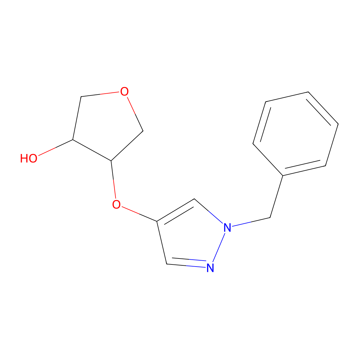 (3R,4R)-4-[(1-Benzyl-1H-pyrazol-4-yl)oxy]oxolan-3-ol molecular structure, CAS 2059909-20-3