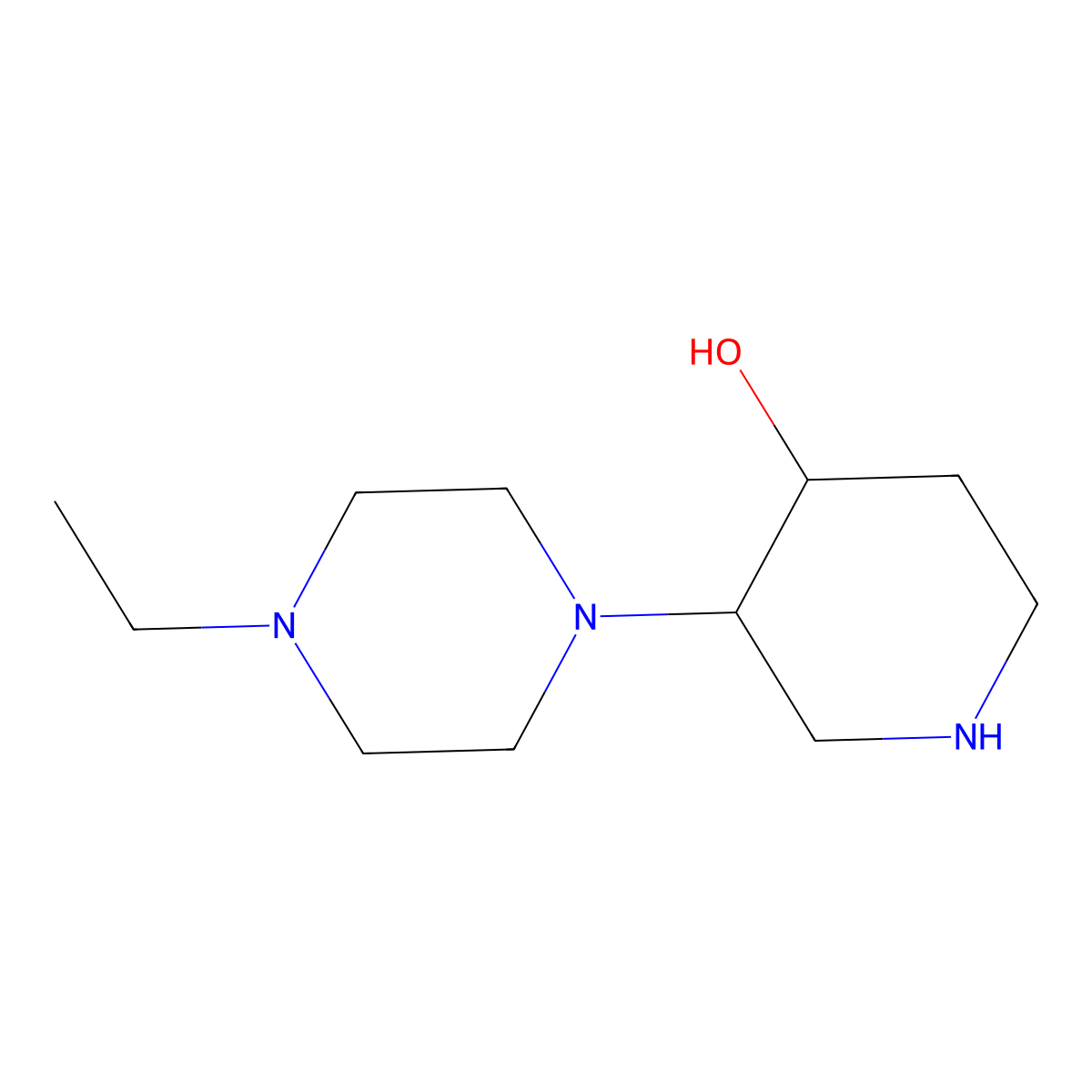 (3S,4S)-3-(4-Ethylpiperazin-1-yl)piperidin-4-ol molecular structure, CAS 2059909-27-0