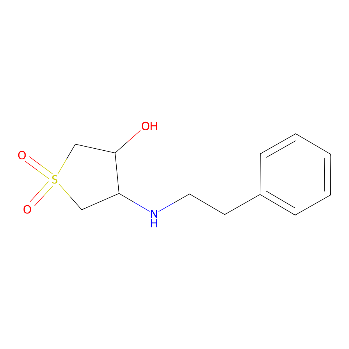 (3S,4S)-3-hydroxy-4-[(2-phenylethyl)amino]-1lambda6-thiolane-1,1-dione molecular structure, CAS 2059909-34-9