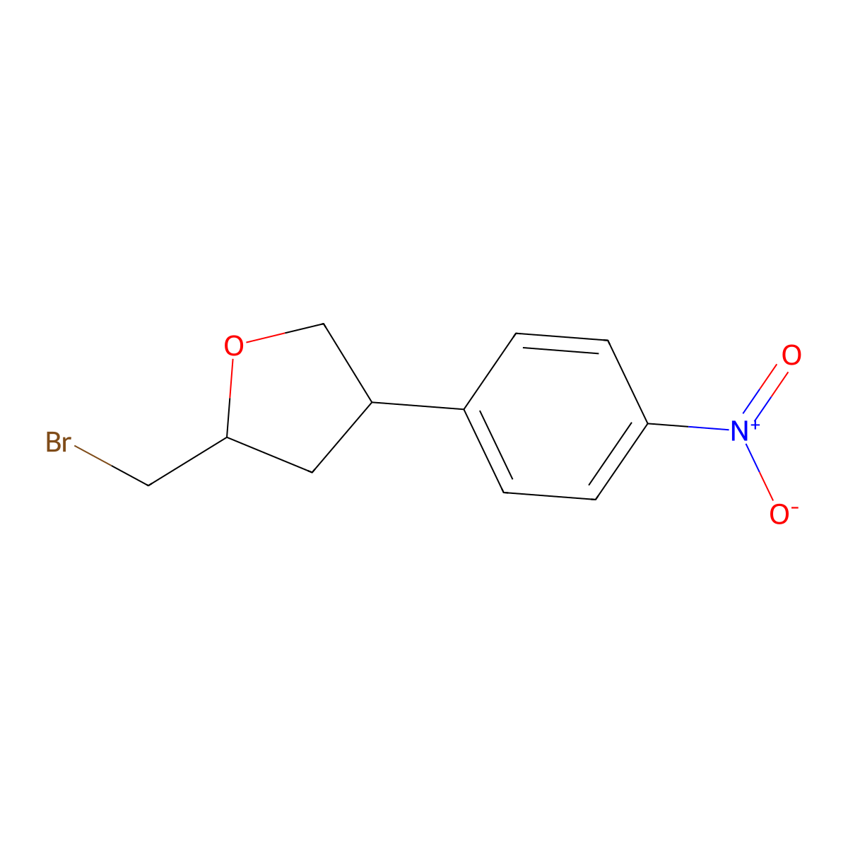 (2S,4R)-2-(Bromomethyl)-4-(4-nitrophenyl)oxolane molecular structure, CAS 2059909-43-0