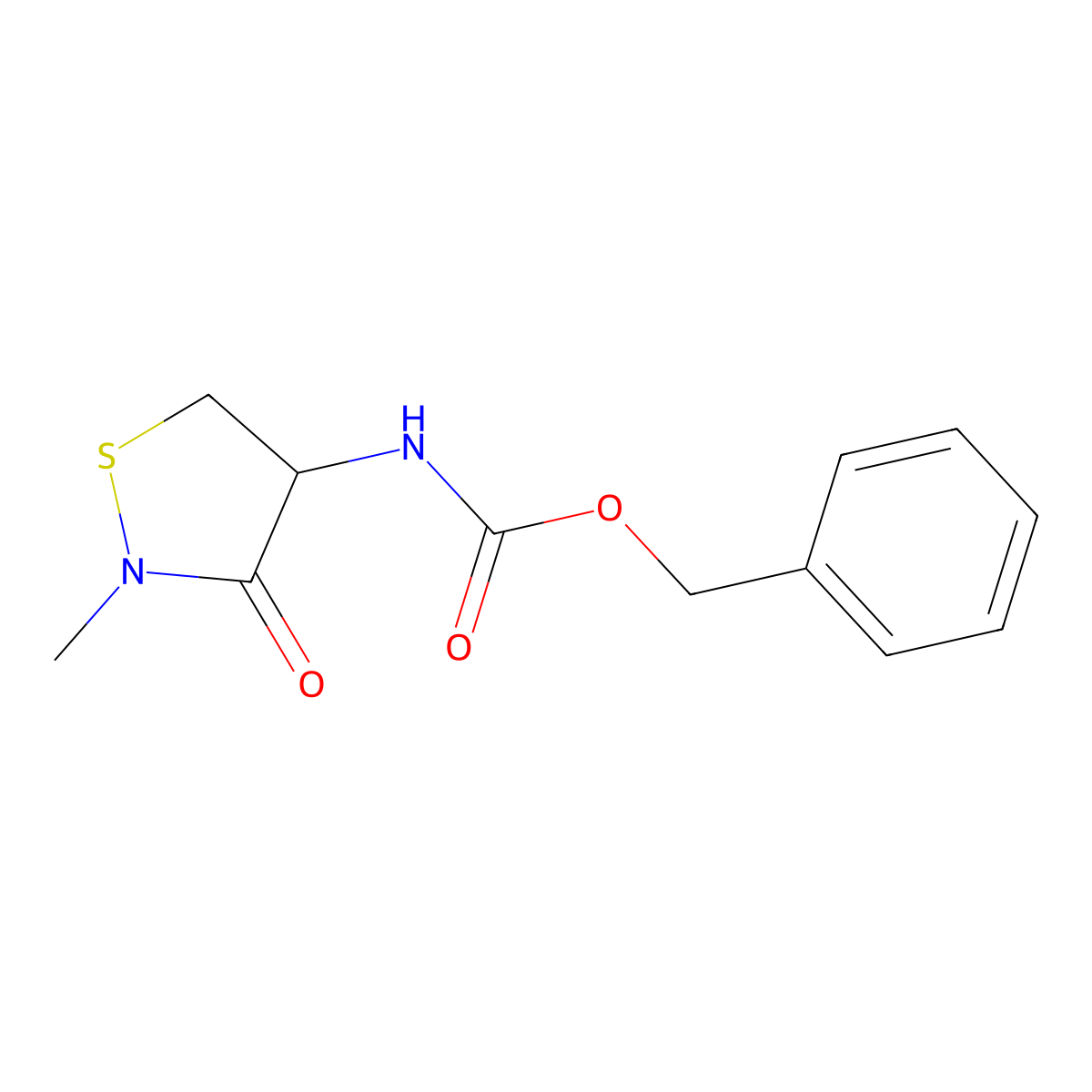benzyl N-[(4R)-2-methyl-3-oxo-1,2-thiazolidin-4-yl]carbamate molecular structure, CAS 2059909-52-1