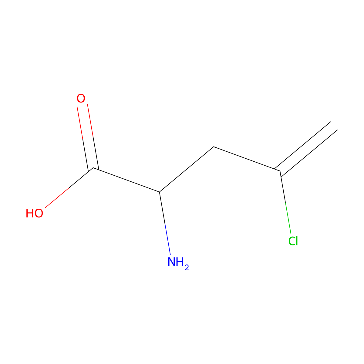 (2R)-2-Amino-4-chloropent-4-enoic acid molecular structure, CAS 2059909-95-2