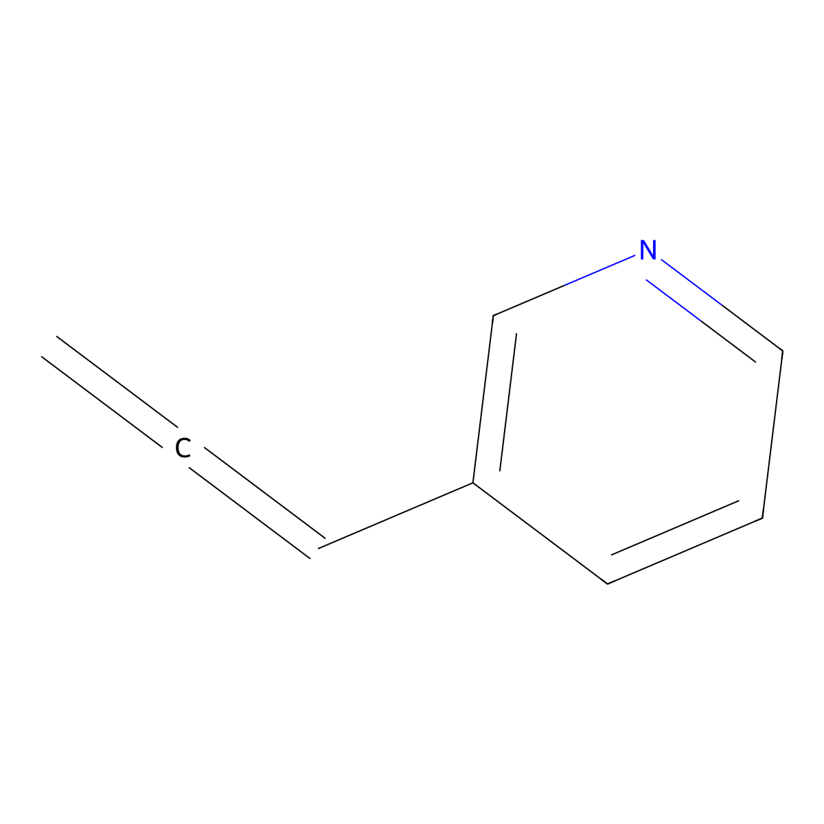 Pyridine, 3-(1,2-propadienyl)- molecular structure, CAS 205991-38-4
