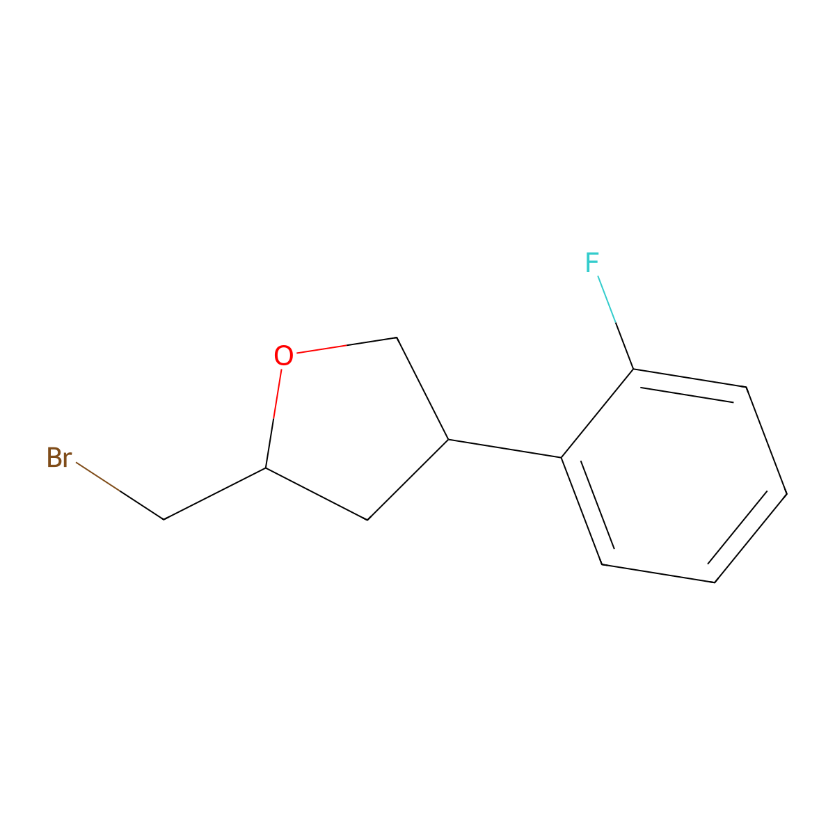 (2S,4R)-2-(Bromomethyl)-4-(2-fluorophenyl)oxolane molecular structure, CAS 2059910-00-6