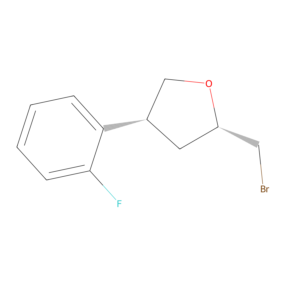 (2S,4R)-2-(Bromomethyl)-4-(2-fluorophenyl)oxolane molecular structure, CAS 2059910-00-6