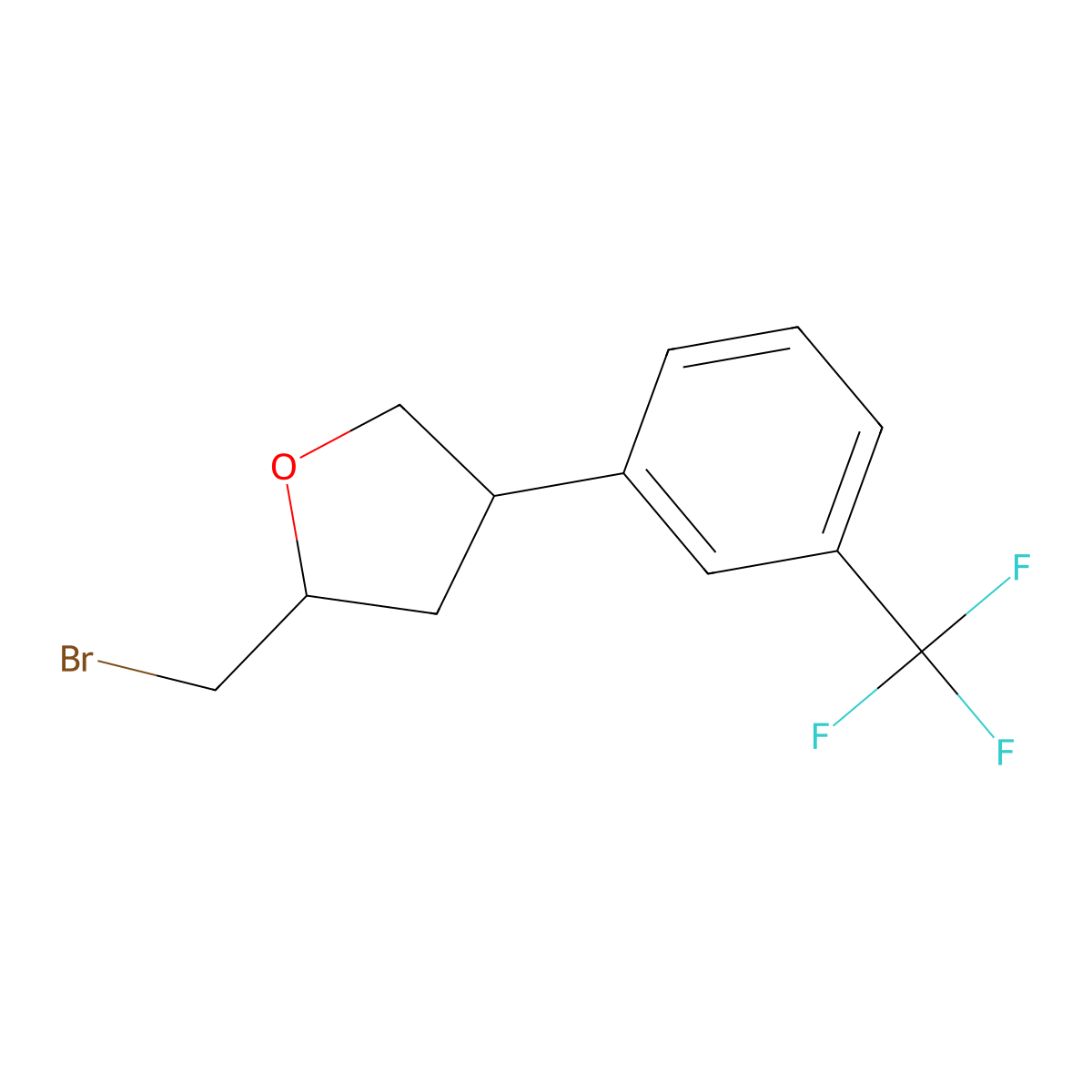(2R,4R)-2-(Bromomethyl)-4-[3-(trifluoromethyl)phenyl]oxolane molecular structure, CAS 2059910-03-9