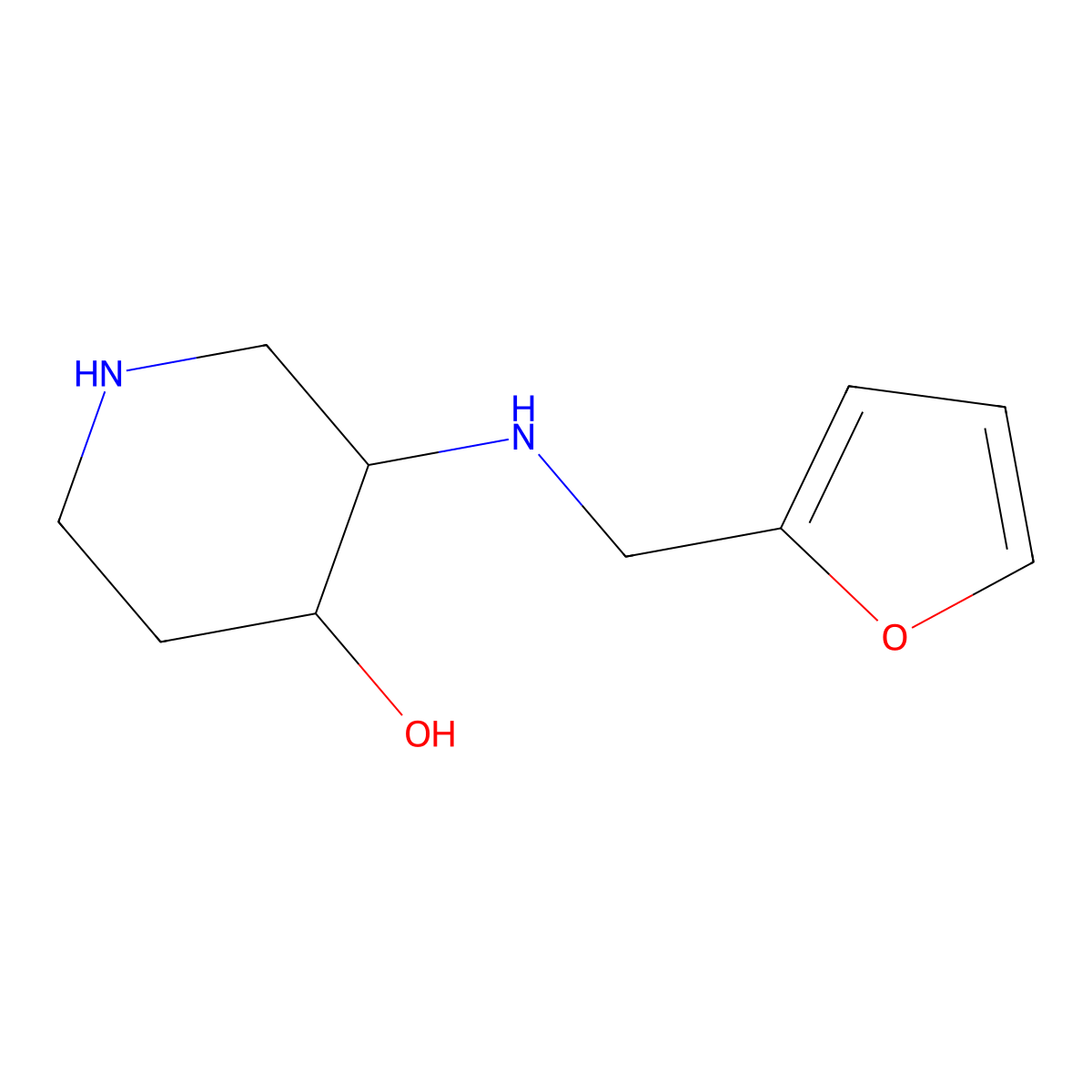 (3S,4S)-3-{[(furan-2-yl)methyl]amino}piperidin-4-ol molecular structure, CAS 2059910-27-7