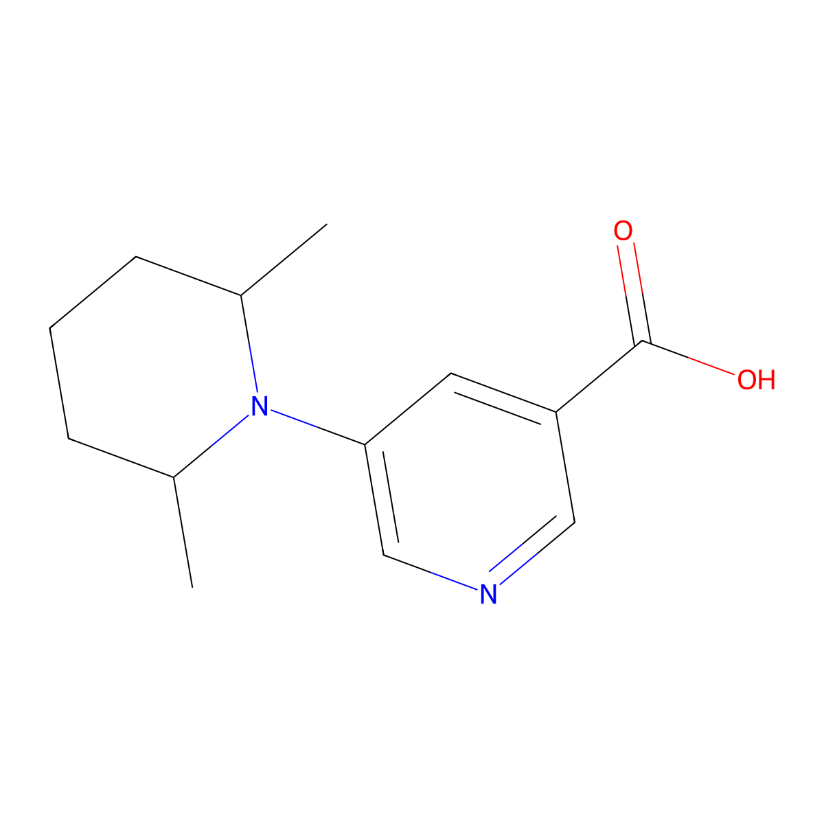 5-[(2R,6S)-2,6-Dimethylpiperidin-1-yl]pyridine-3-carboxylic acid molecular structure, CAS 2059910-28-8