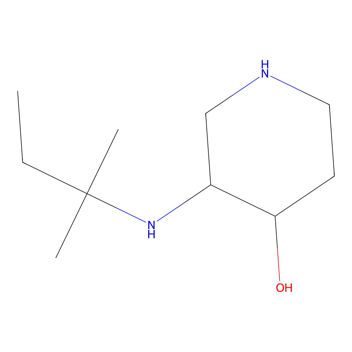 (3S,4S)-3-[(2-Methylbutan-2-yl)amino]piperidin-4-ol molecular structure, CAS 2059910-38-0