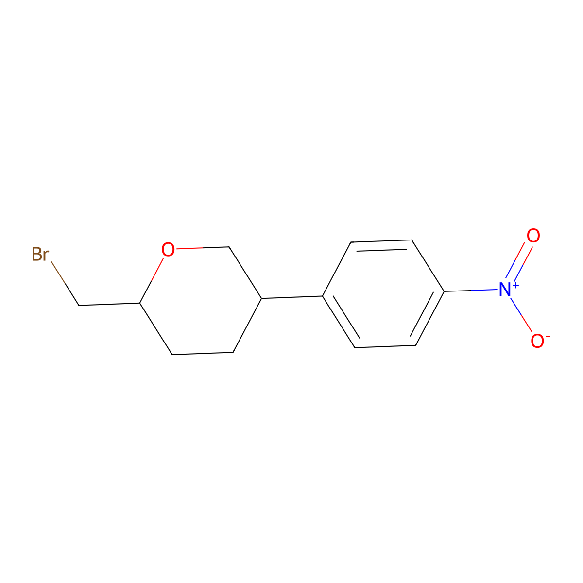 (2S,5R)-2-(Bromomethyl)-5-(4-nitrophenyl)oxane molecular structure, CAS 2059910-40-4