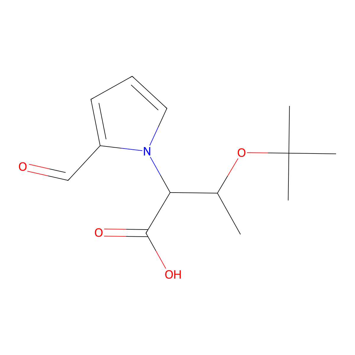 (2S,3R)-3-(tert-Butoxy)-2-(2-formyl-1H-pyrrol-1-yl)butanoic acid molecular structure, CAS 2059910-46-0