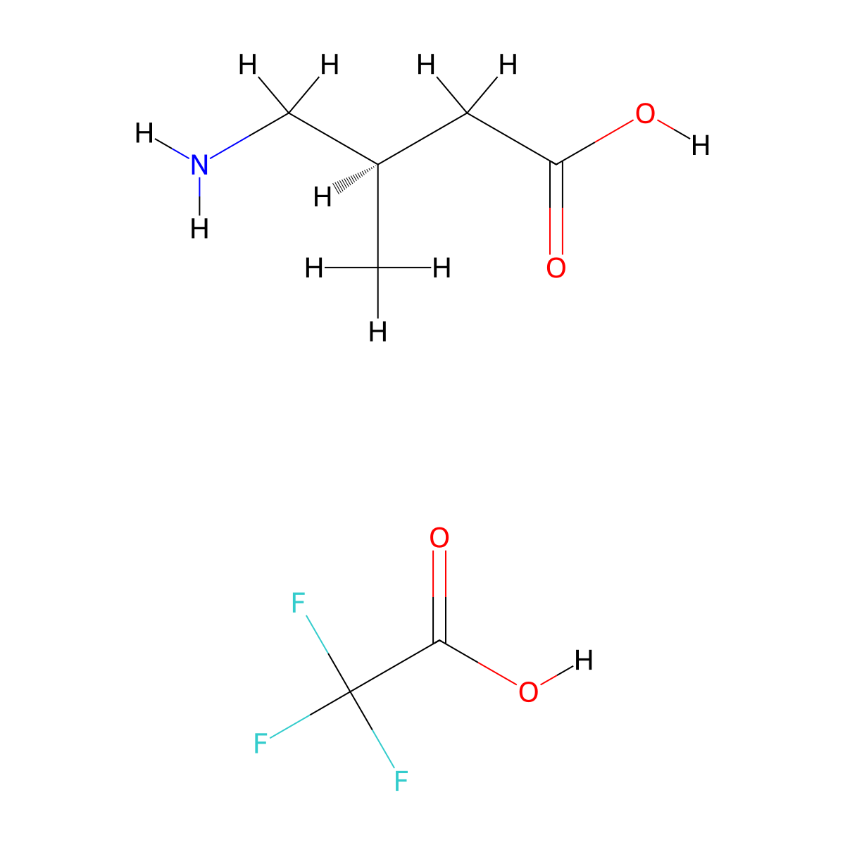(3R)-4-amino-3-methylbutanoic acid, trifluoroacetic acid molecular structure, CAS 2059910-51-7