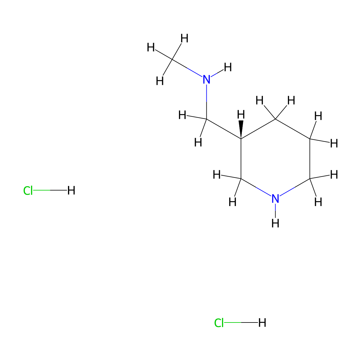 methyl((((3S)-piperidin-3-yl)methyl))amine dihydrochloride molecular structure, CAS 2059910-59-5