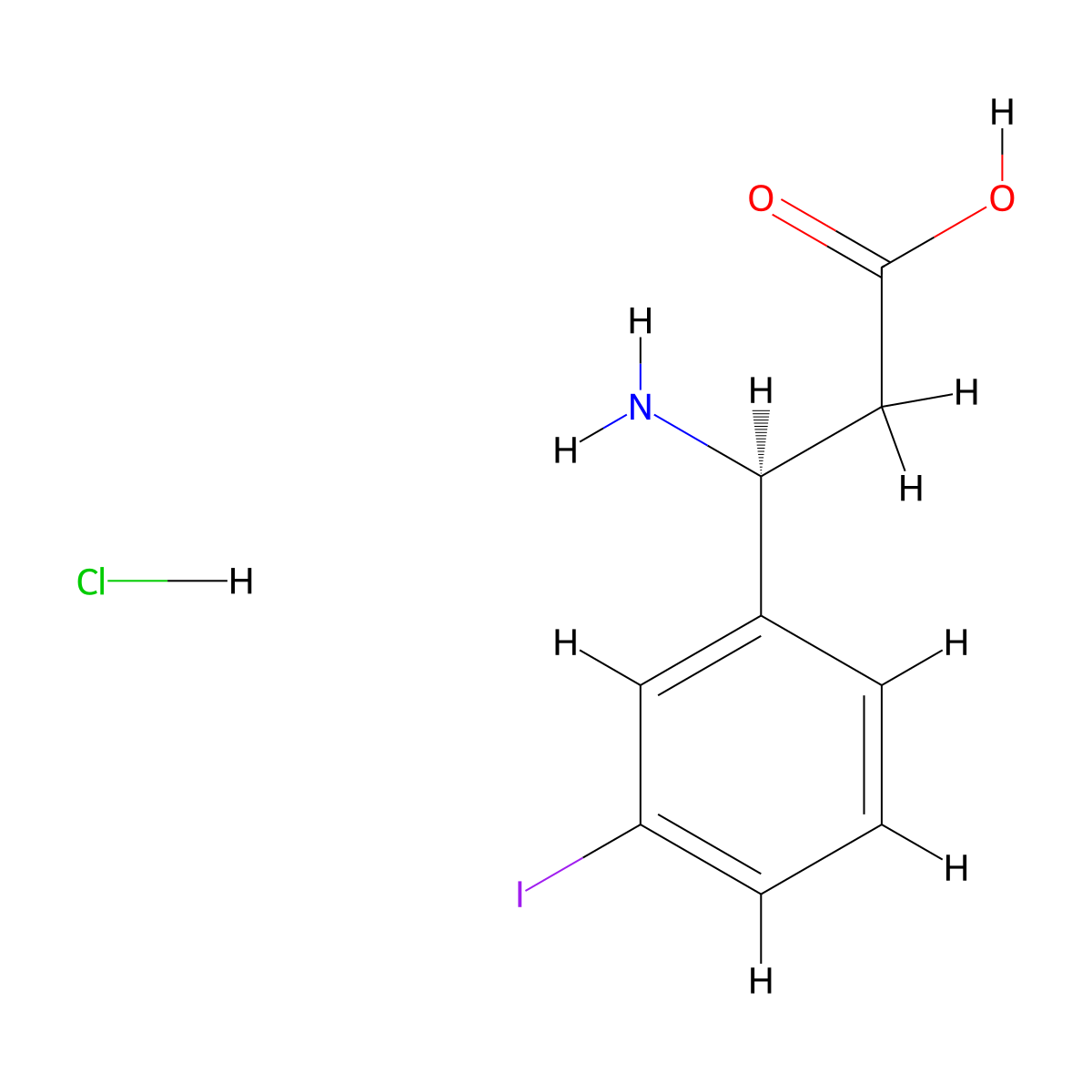 (3S)-3-amino-3-(3-iodophenyl)propanoic acid hydrochloride molecular structure, CAS 2059910-88-0