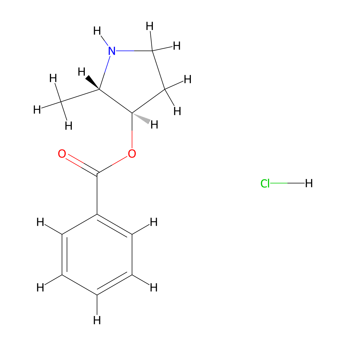 [(2S,3R)-2-Methylpyrrolidin-3-yl] benzoate;hydrochloride molecular structure, CAS 2059910-96-0
