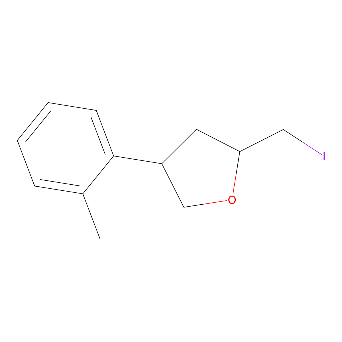 (2S,4R)-2-(Iodomethyl)-4-(2-methylphenyl)oxolane molecular structure, CAS 2059911-02-1