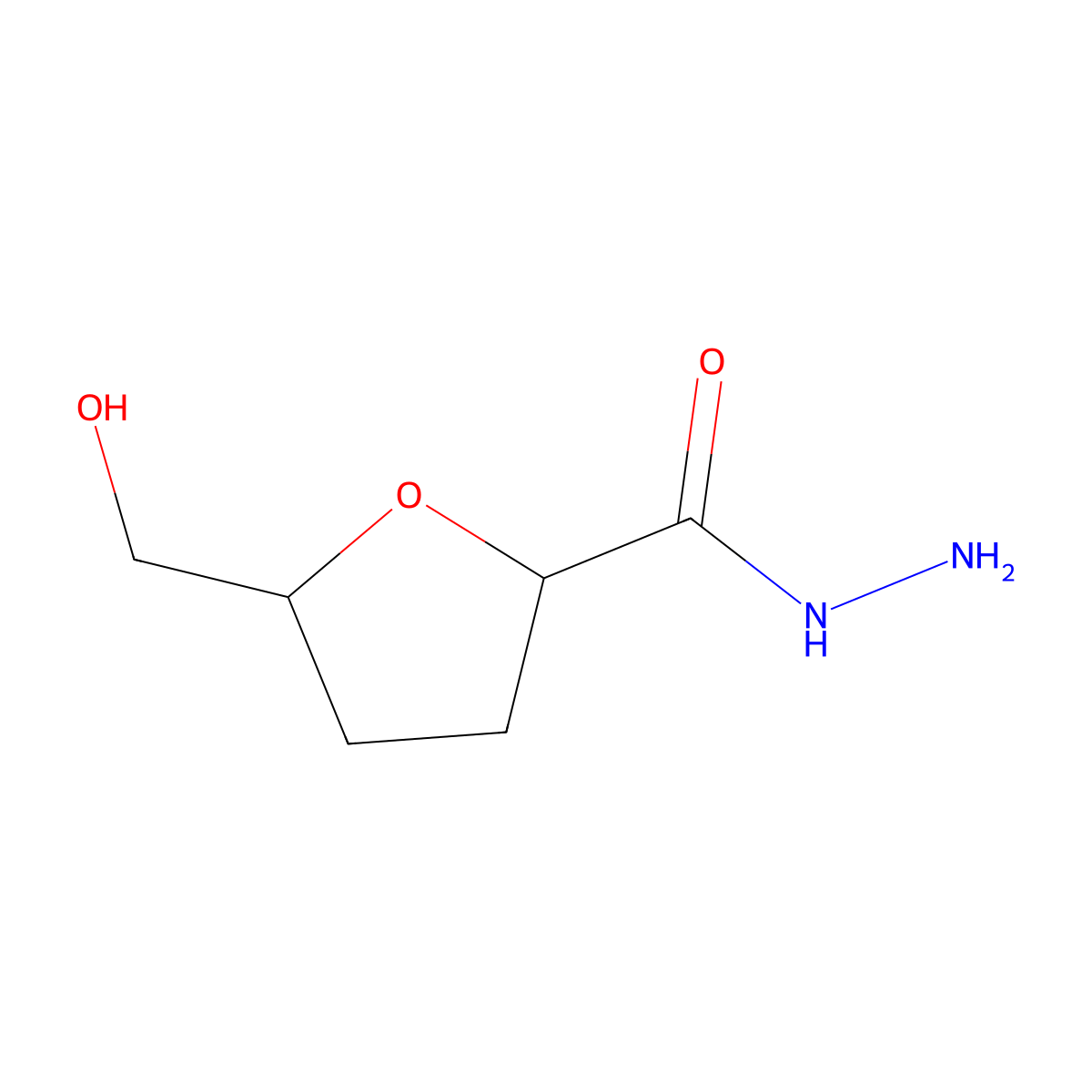 (2S,5R)-5-(Hydroxymethyl)oxolane-2-carbohydrazide molecular structure, CAS 2059911-05-4