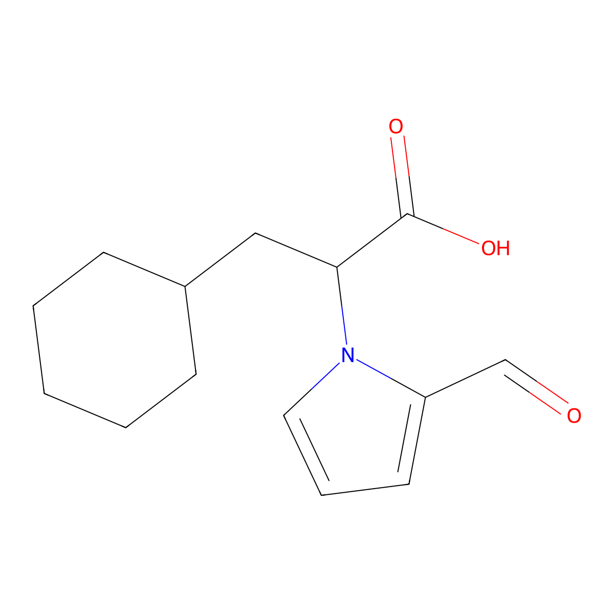 (2R)-3-Cyclohexyl-2-(2-formyl-1H-pyrrol-1-yl)propanoic acid molecular structure, CAS 2059911-09-8