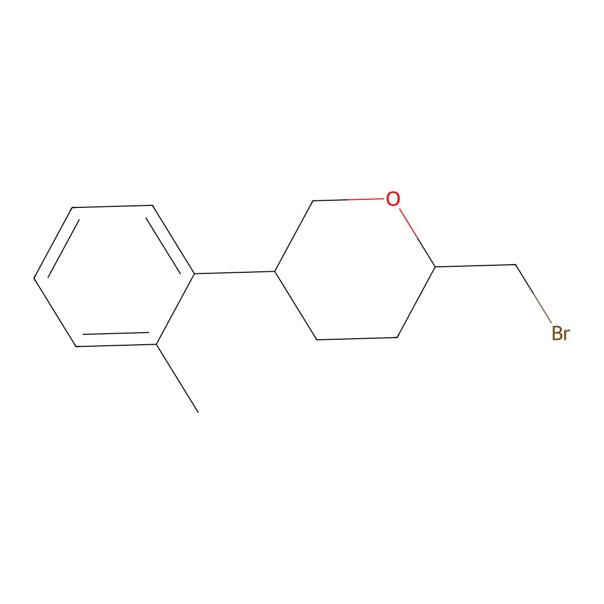 (2S,5R)-2-(Bromomethyl)-5-(2-methylphenyl)oxane molecular structure, CAS 2059911-34-9