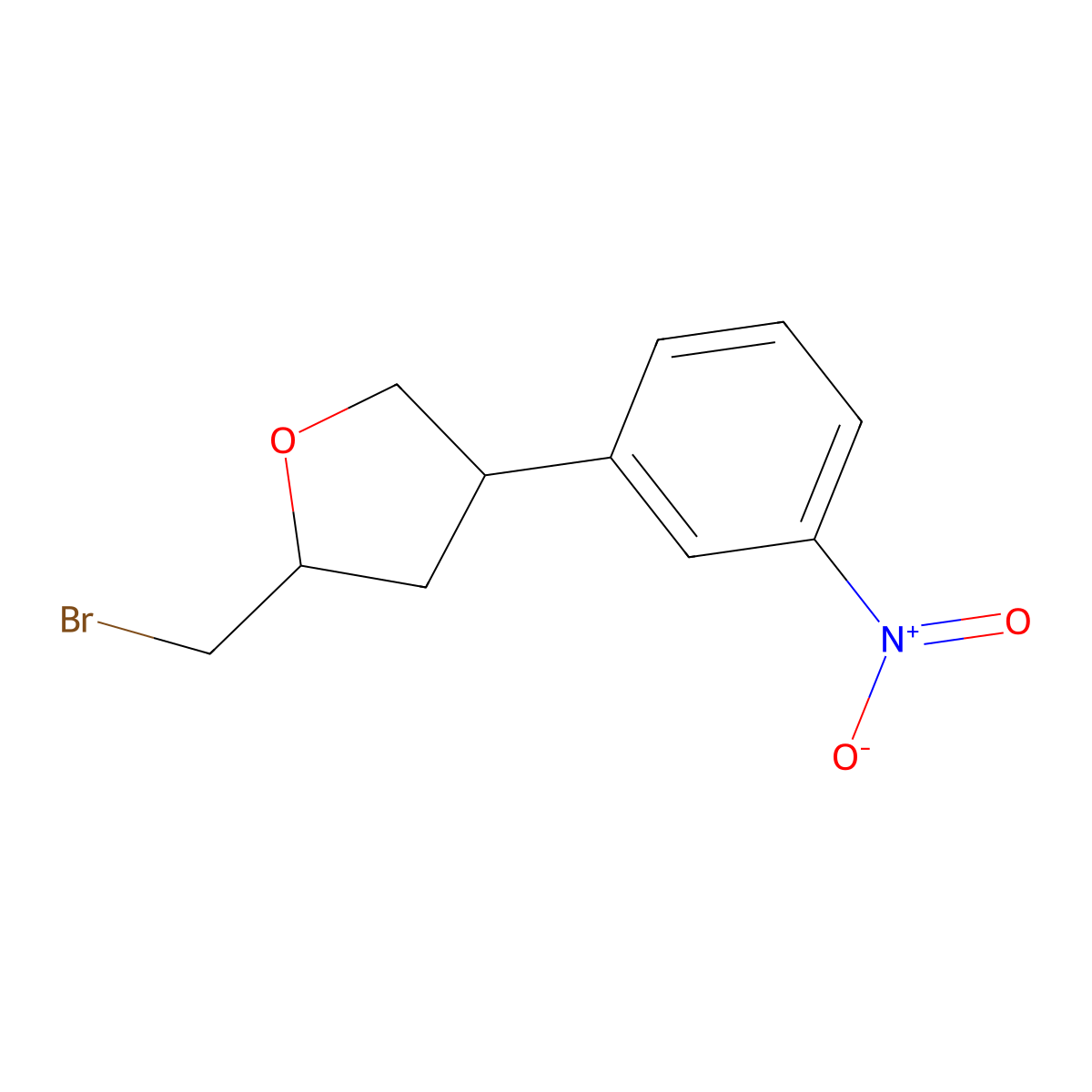 (2S,4R)-2-(Bromomethyl)-4-(3-nitrophenyl)oxolane molecular structure, CAS 2059911-37-2