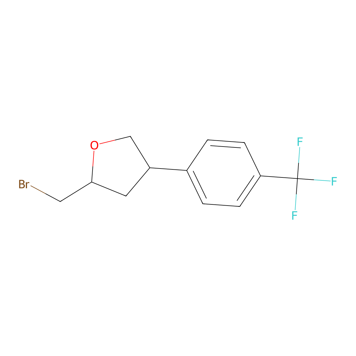 (2R,4R)-2-(Bromomethyl)-4-[4-(trifluoromethyl)phenyl]oxolane molecular structure, CAS 2059911-43-0