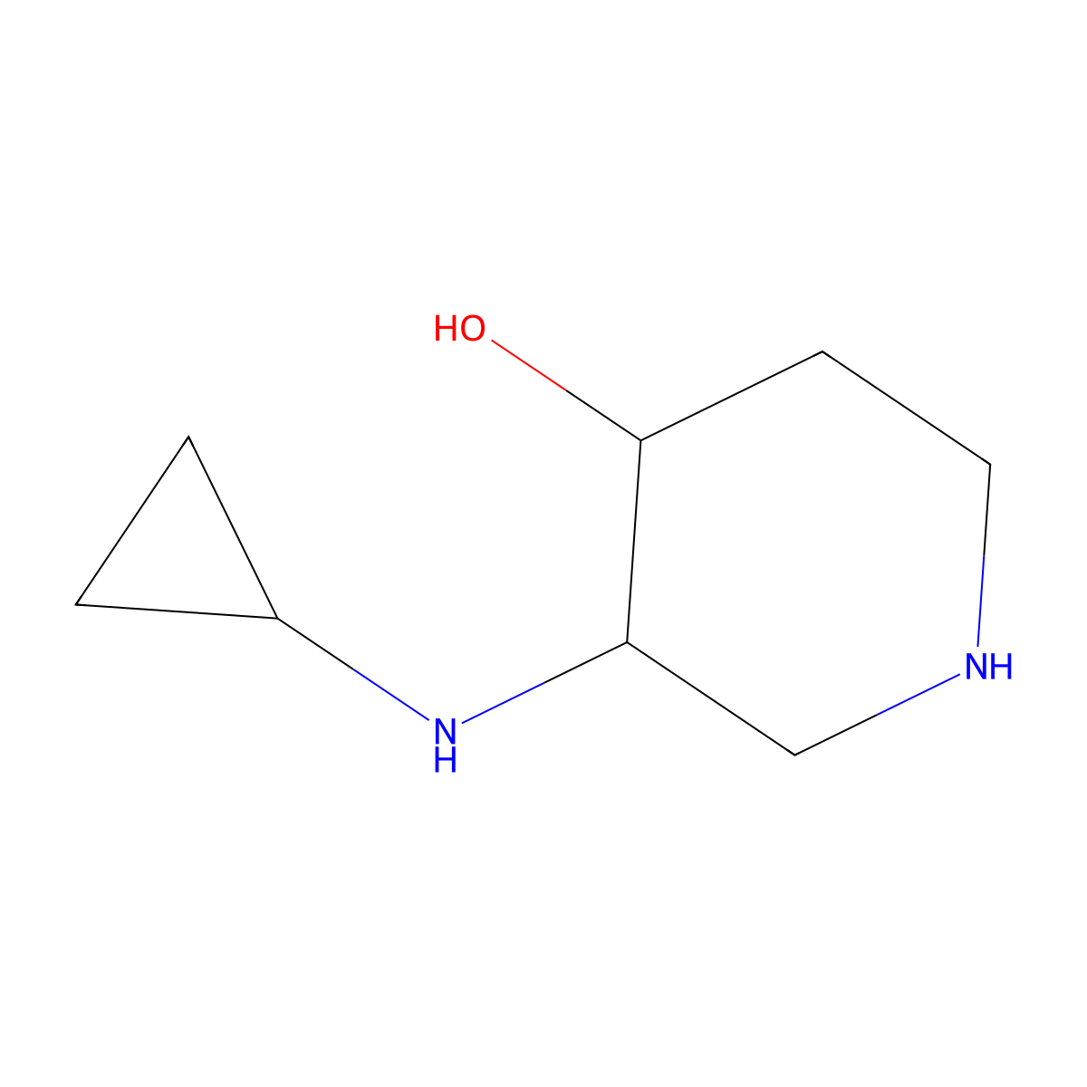 (3S,4S)-3-(Cyclopropylamino)piperidin-4-ol molecular structure, CAS 2059911-67-8
