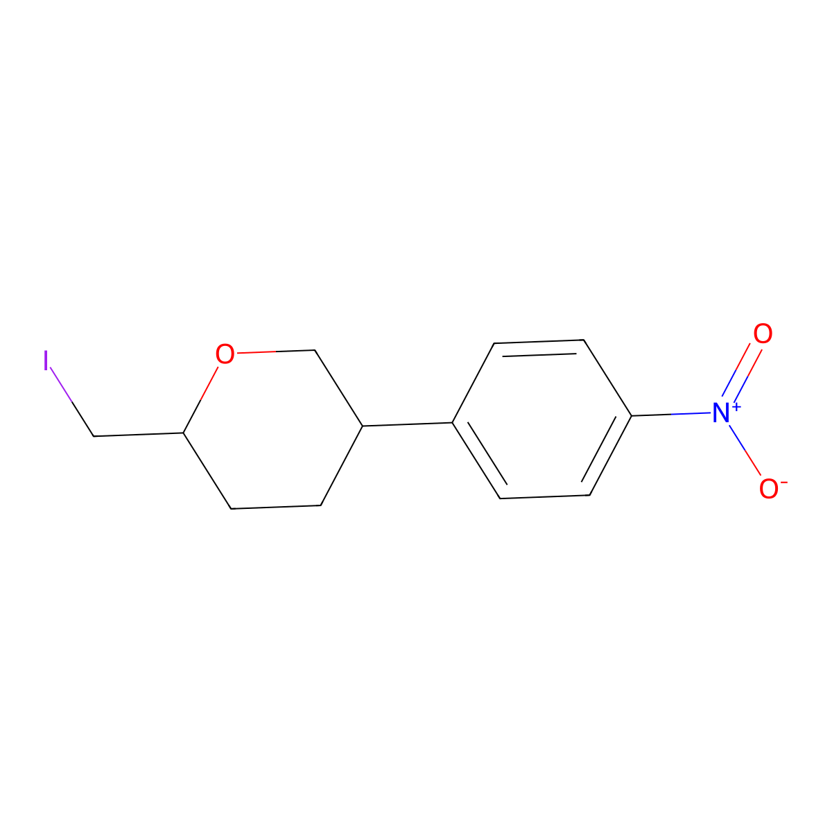 (2S,5R)-2-(Iodomethyl)-5-(4-nitrophenyl)oxane molecular structure, CAS 2059911-94-1