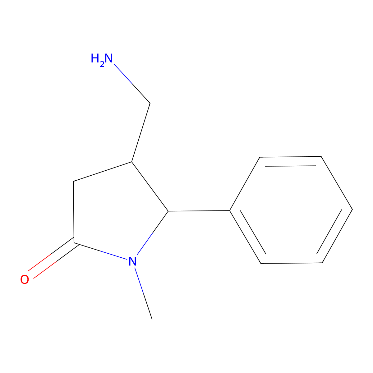 (4R,5S)-4-(aminomethyl)-1-methyl-5-phenylpyrrolidin-2-one molecular structure, CAS 2059912-01-3
