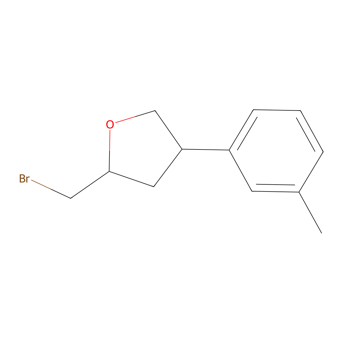 (2S,4R)-2-(Bromomethyl)-4-(3-methylphenyl)oxolane molecular structure, CAS 2059912-02-4