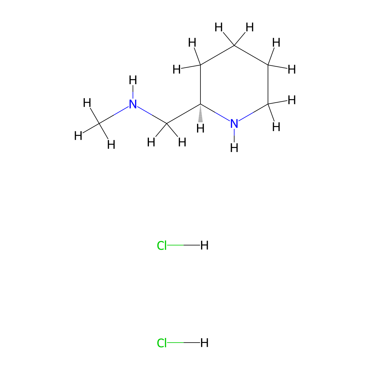 methyl({[(2R)-piperidin-2-yl]methyl})amine dihydrochloride molecular structure, CAS 2059912-04-6