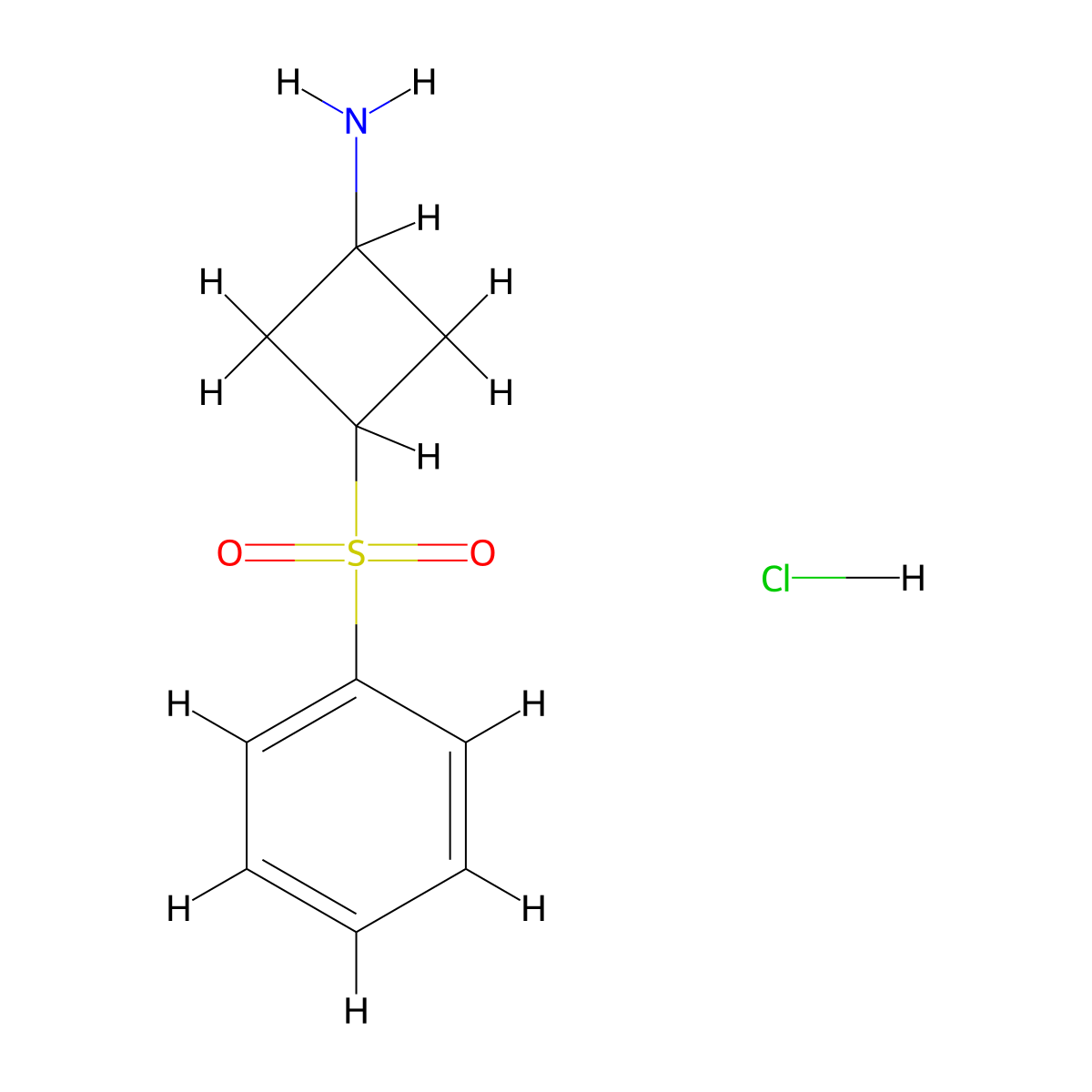 3-(Benzenesulfonyl)cyclobutan-1-amine hydrochloride molecular structure, CAS 2059912-10-4