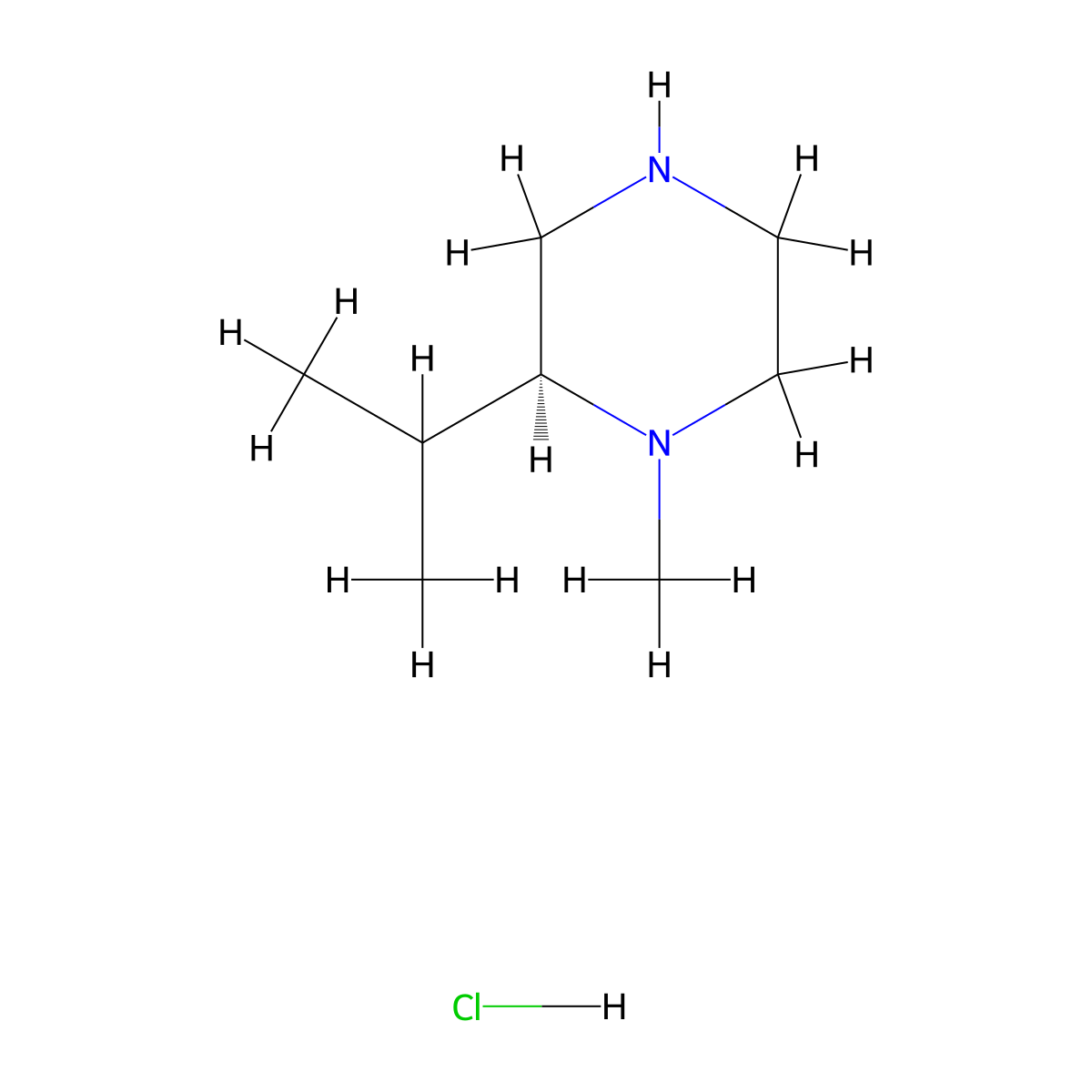 (2S)-1-methyl-2-(propan-2-yl)piperazine hydrochloride molecular structure, CAS 2059912-12-6