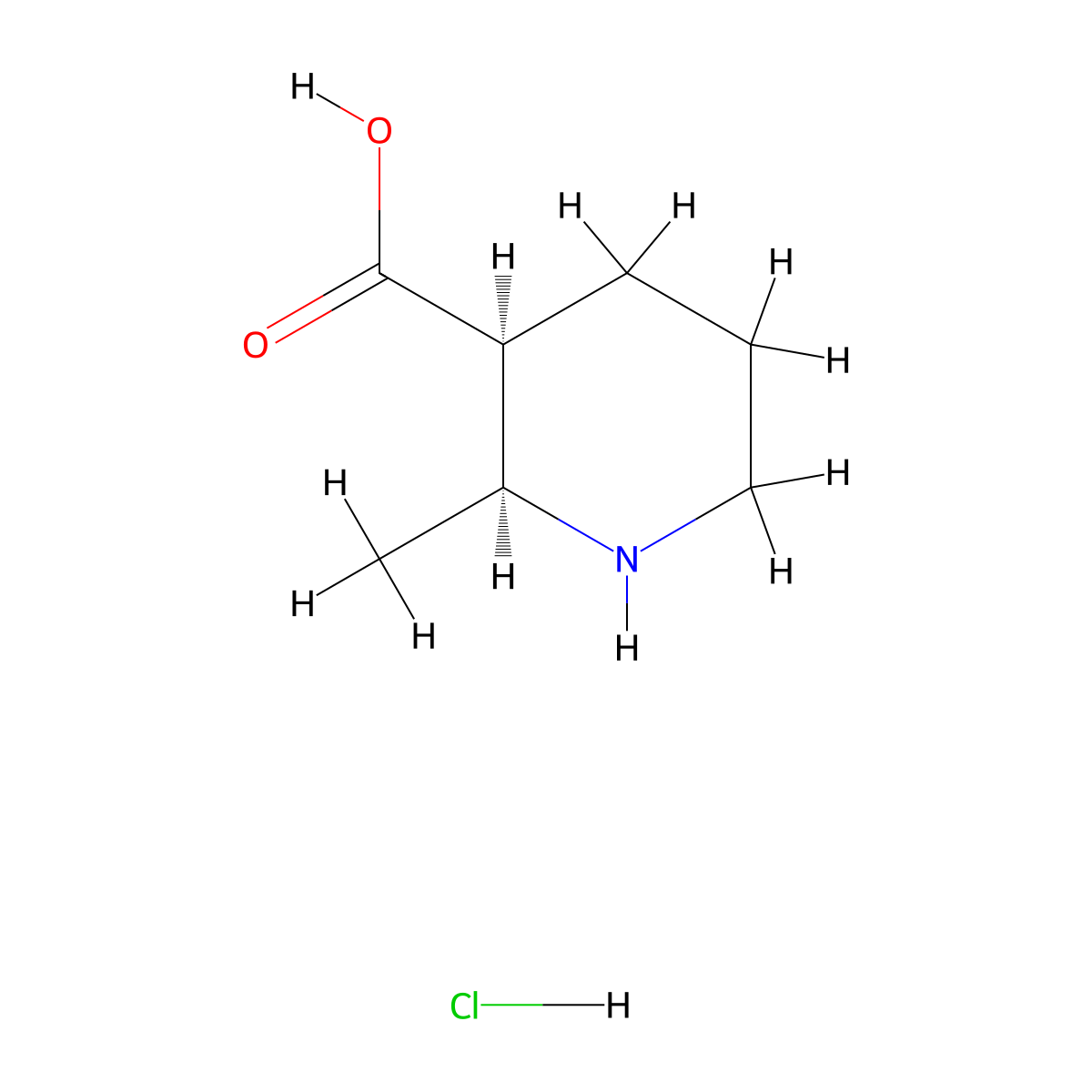 (2S,3S)-2-methylpiperidine-3-carboxylic acid hydrochloride molecular structure, CAS 2059912-14-8