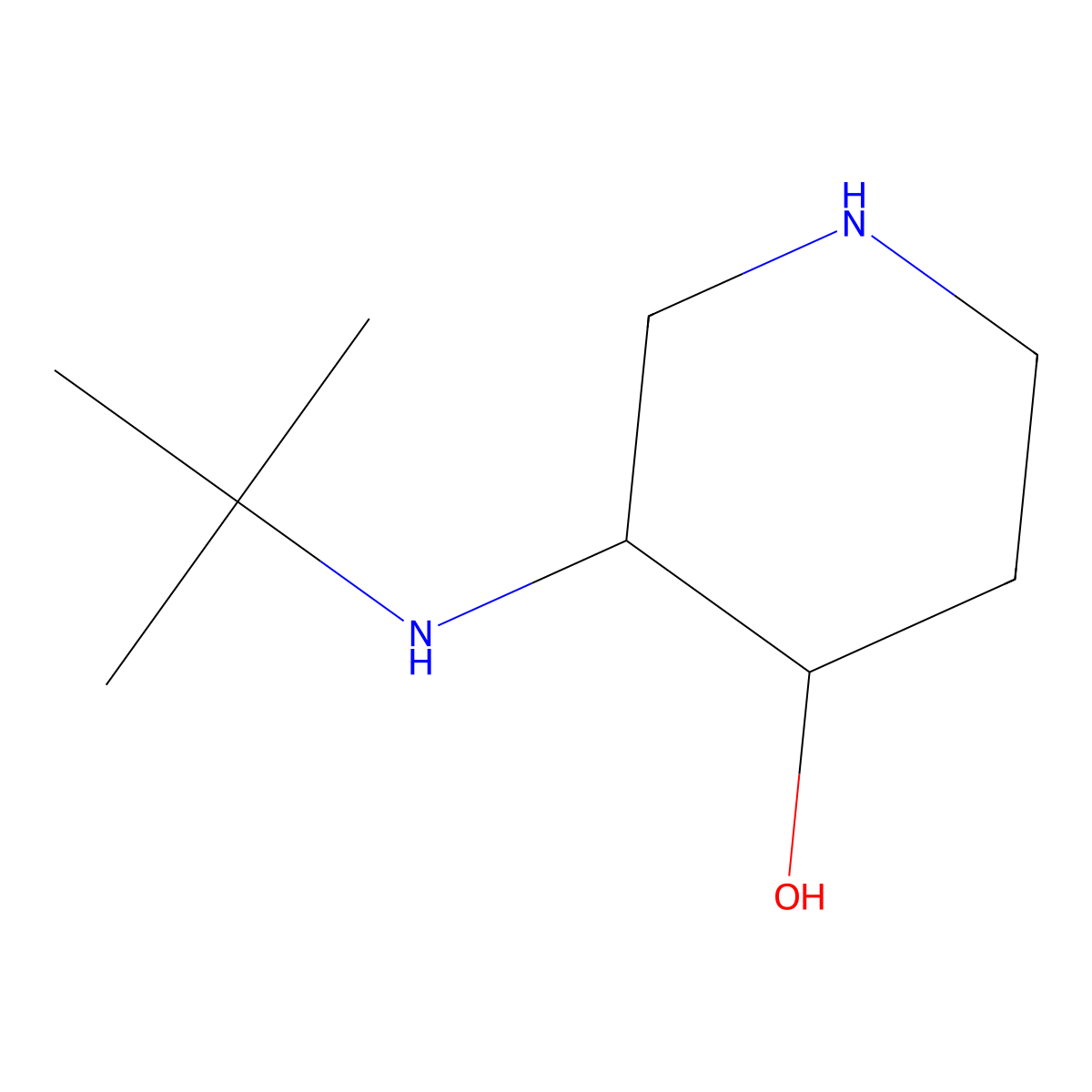(3S,4S)-3-(tert-Butylamino)piperidin-4-ol molecular structure, CAS 2059912-16-0