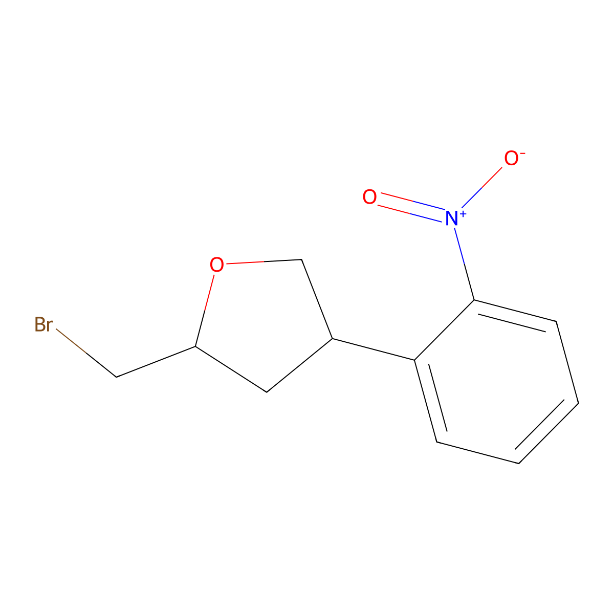 (2R,4R)-2-(Bromomethyl)-4-(2-nitrophenyl)oxolane molecular structure, CAS 2059912-21-7