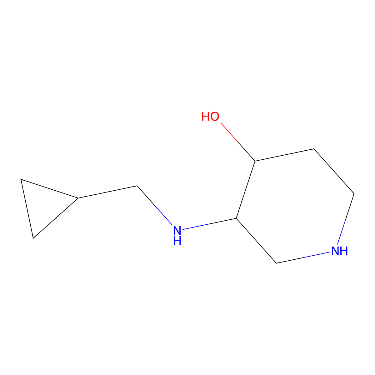 (3S,4S)-3-[(Cyclopropylmethyl)amino]piperidin-4-ol molecular structure, CAS 2059912-22-8
