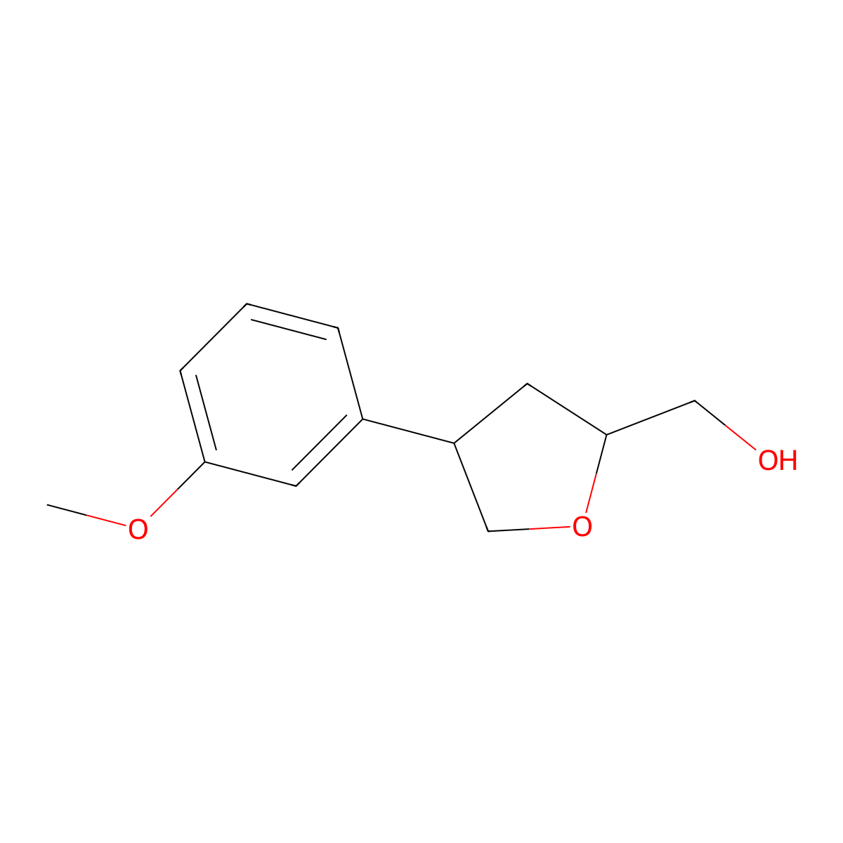 [(2R,4R)-4-(3-Methoxyphenyl)oxolan-2-yl]methanol molecular structure, CAS 2059912-26-2